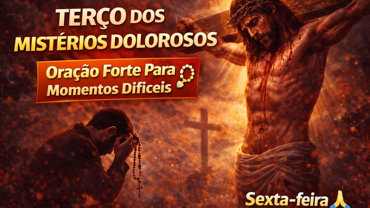 TERÇO DOS MISTÉRIOS DOLOROSOS DE HOJE 📿 | Oração Forte Para Momentos Difíceis | Sexta-feira
