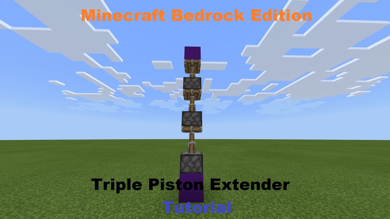 Minecraft Bedrock: Vertical Triple Piston Extender (Xbox, PS4, Pc, Nintendo Switch, Phone)