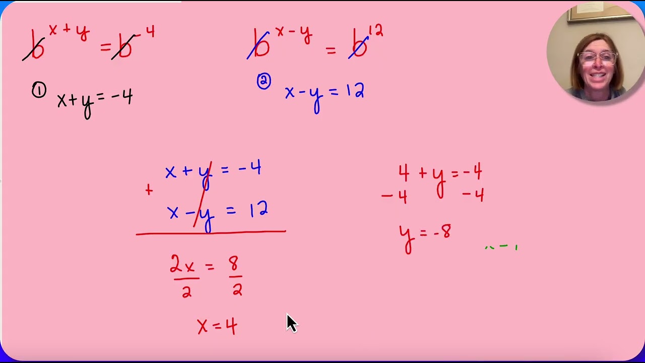 Coach Fred's Alg ~ Exponential Equations that lead to systems