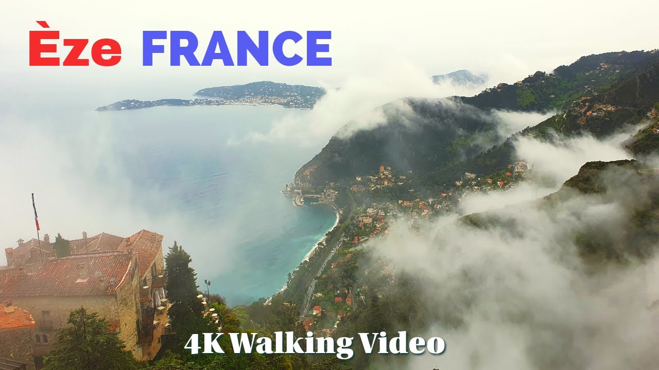 Èze - France 4K Walking Video -  Rainy Day in EZE