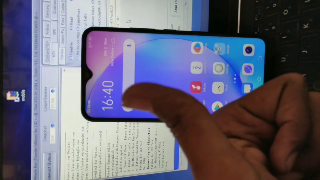 Vivo y12 y15 y17 pattern and password frp unlock by miracle 2.82 crack