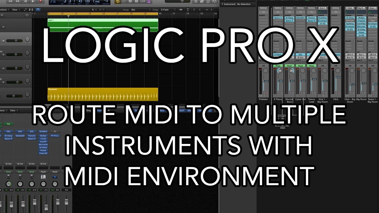Logic Pro X - Route MIDI to Multiple Instruments with MIDI Environment