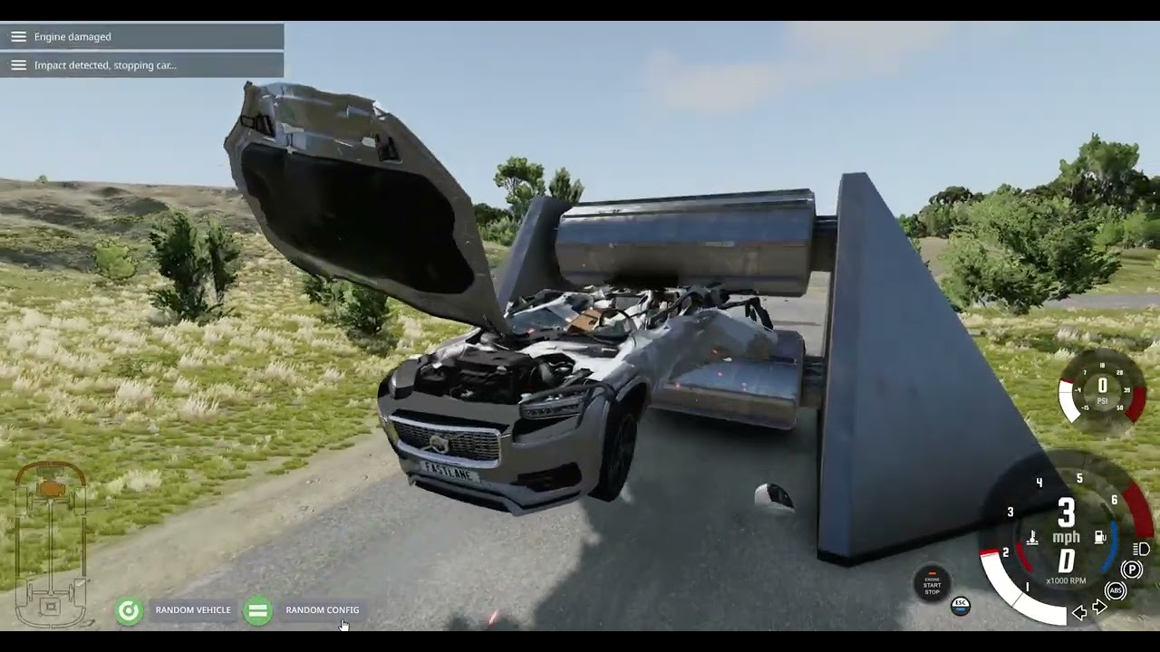pancaking cars in BeamNG.drive