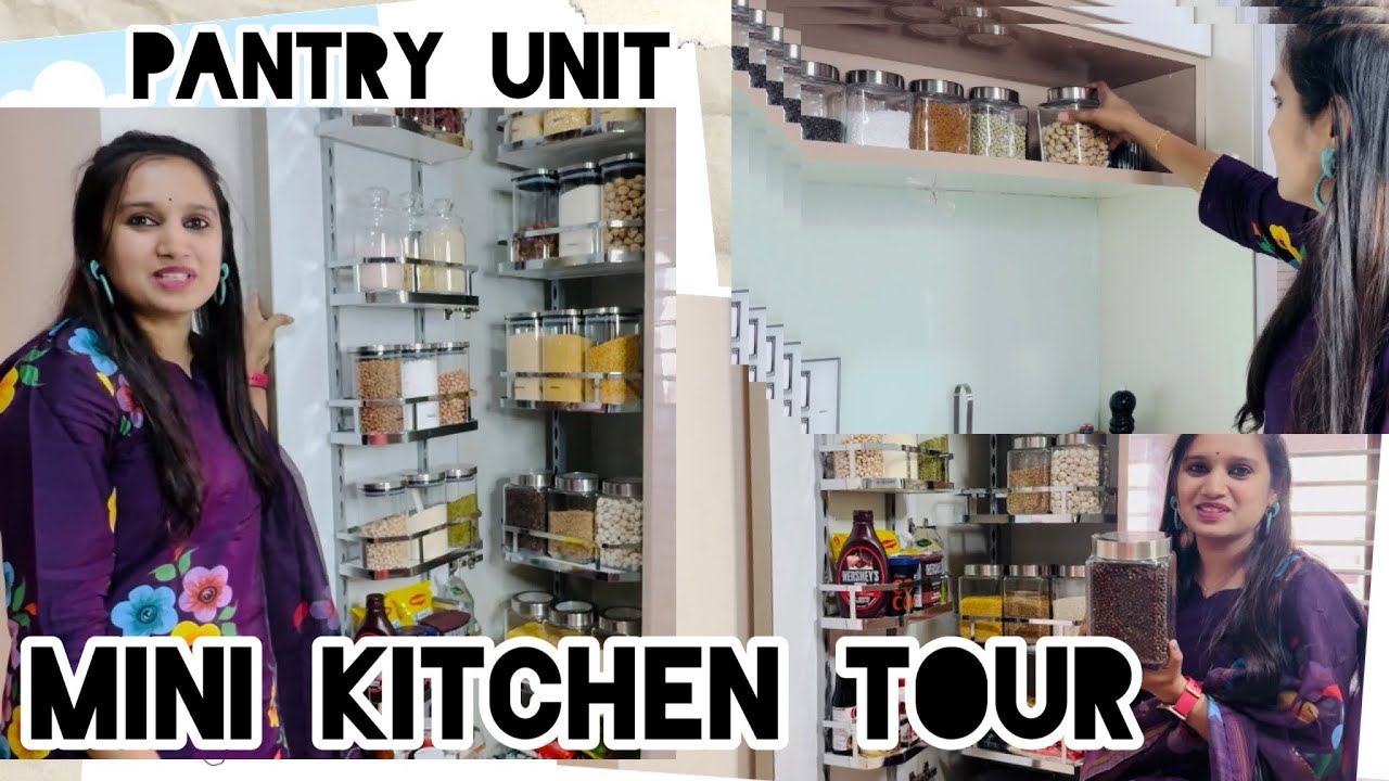 How to organize kitchen pantry unit /kitchen grocery storage with Glass jars 🫙