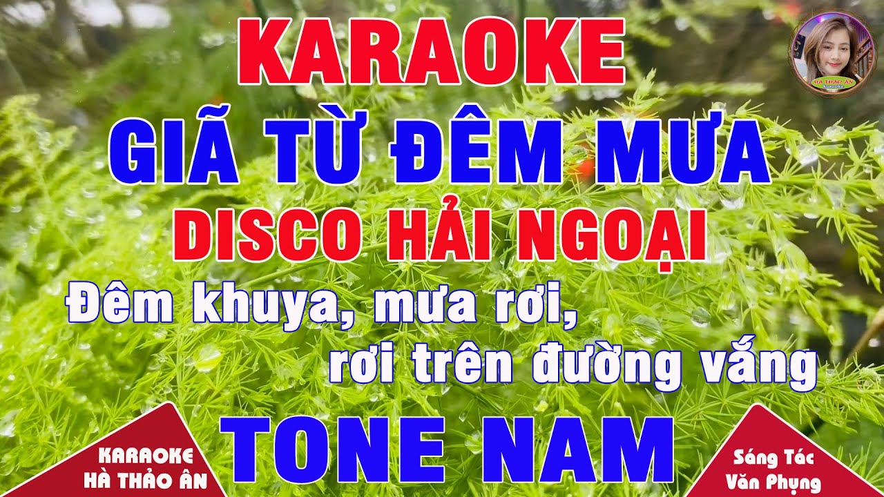Giã Từ Đêm Mưa Karaoke Tone Nam Disco Hải Ngoại || Karaoke Hà Thảo Ân
