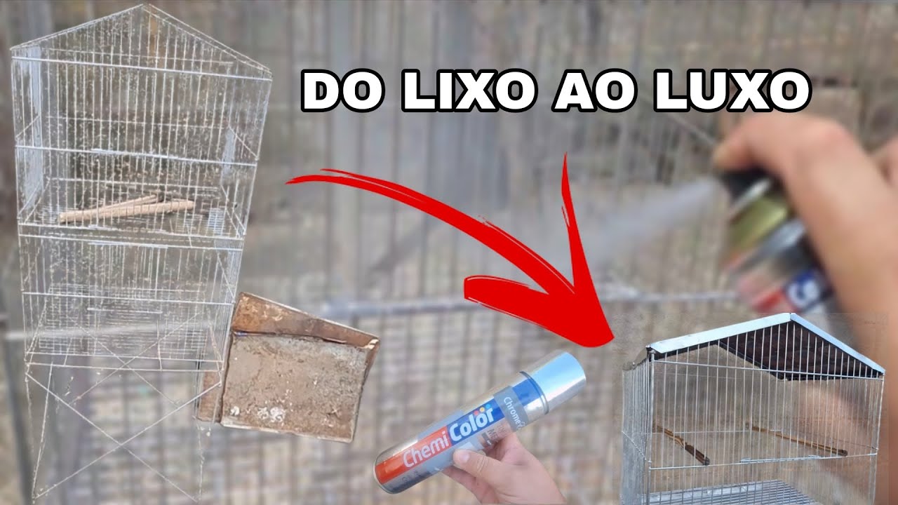 Reformei meu viveiro de canários, veja como ficou | Tinta spray e lavagem com produtos de limpeza 