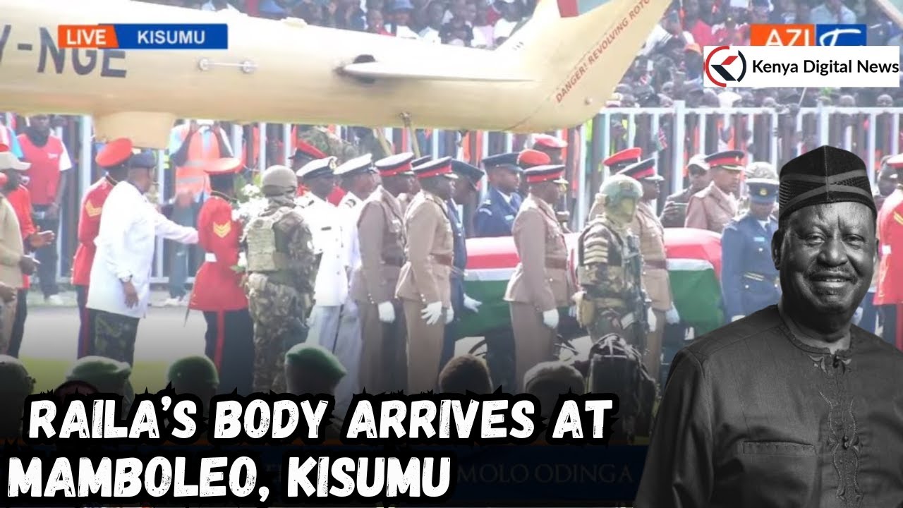 Tears as Raila's Body Arrives at Mamboleo, Kisumu for Public Viewing!!