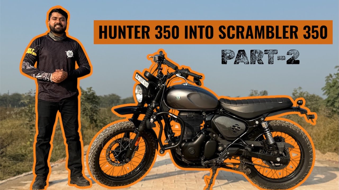 RE HUNTER 350 MODIFIED INTO SCRAMBLER | PART 2 | @BikeBone21 