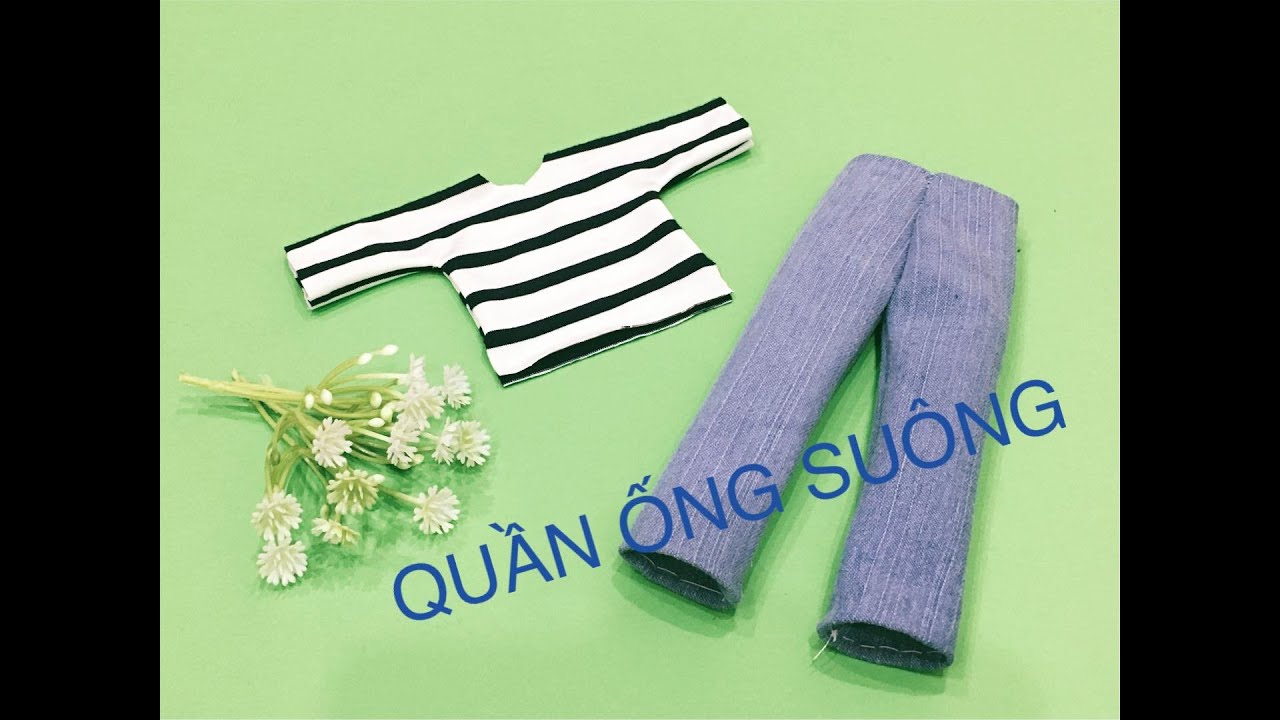 VD183 May áo thu và quần ống rộng cho búp bê 26cm