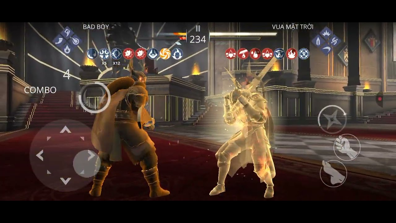 Shadow Fight 3 Chó Săn Kim Khí level 6 đánh bại boss Vua Mặt Trời level 6