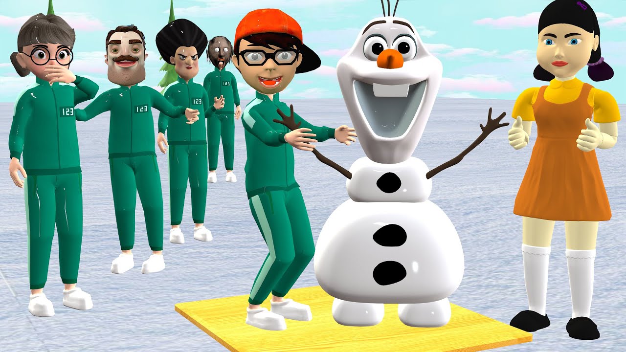 Squid Game vs Scary Teacher 3D Building a Snowman Christmas with Squid Girl Christmas Challenge