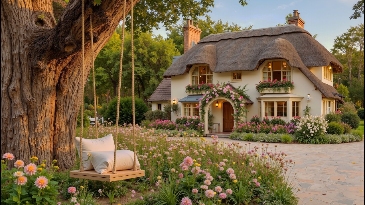 Peaceful Countryside Ambience 🌸 Relaxing Jazz Amidst a Spring Flower Garden