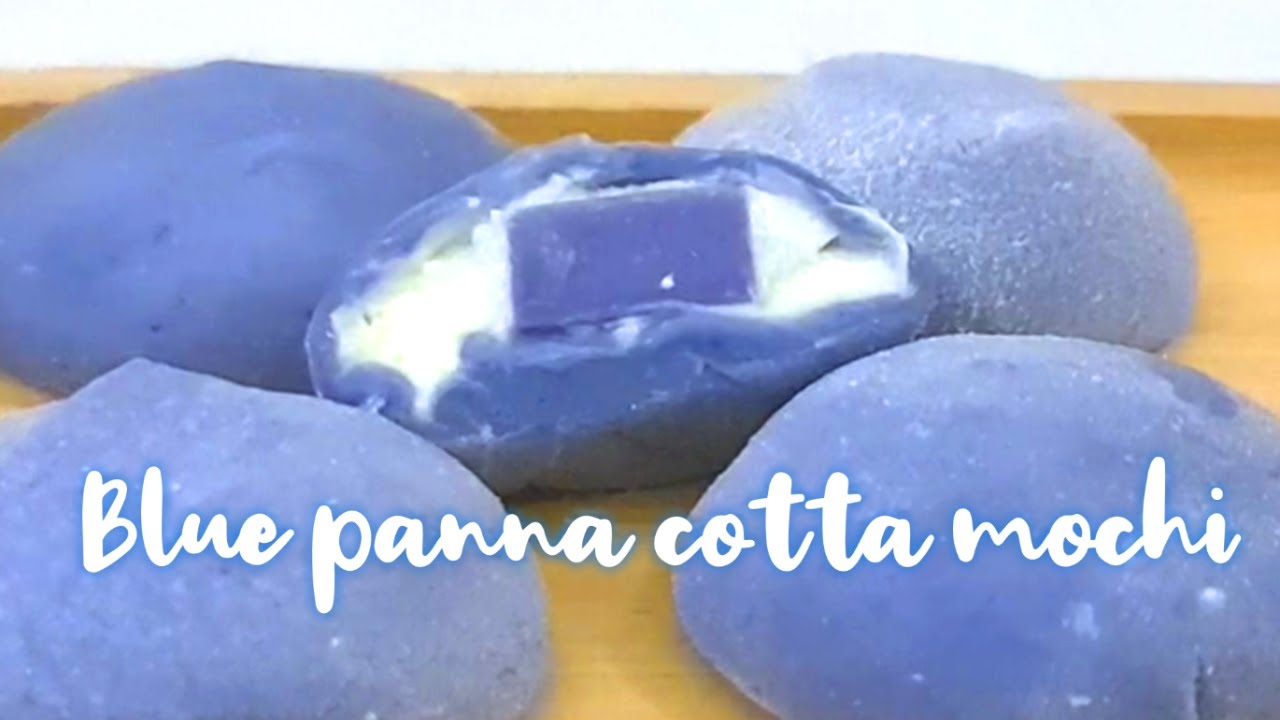 ✨ Blue mochi with panna cotta ✨