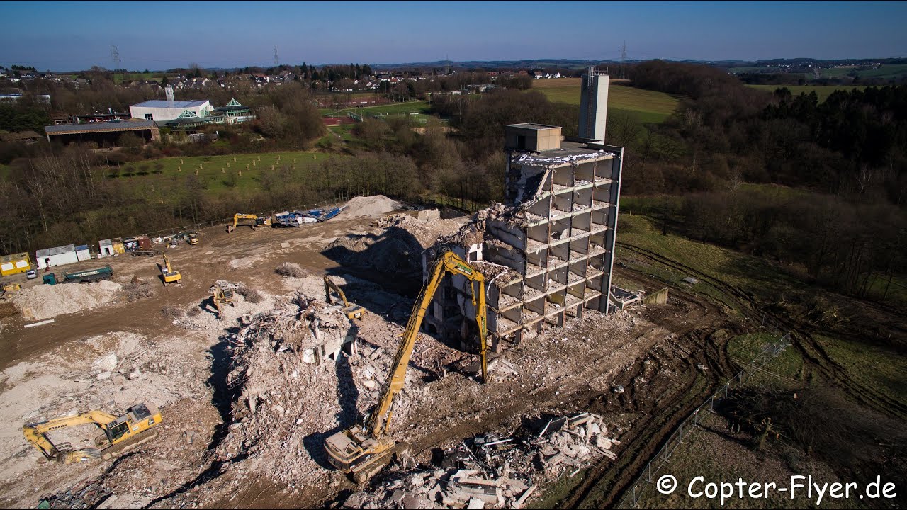 Hospital demolition work  RS Lennep Germany by drone