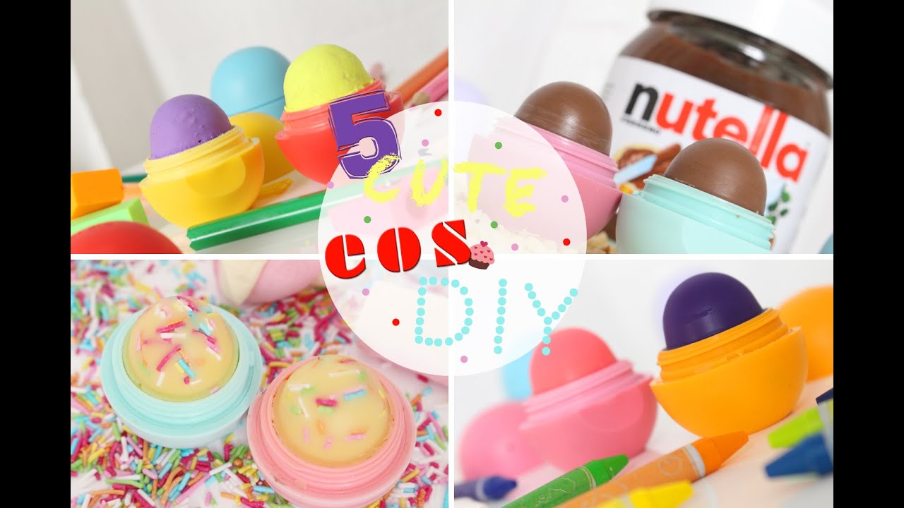 5 CUTE EOS DIY - Nutella, eraser, crayon, cupcake & perfume. ENG/SWE SUB