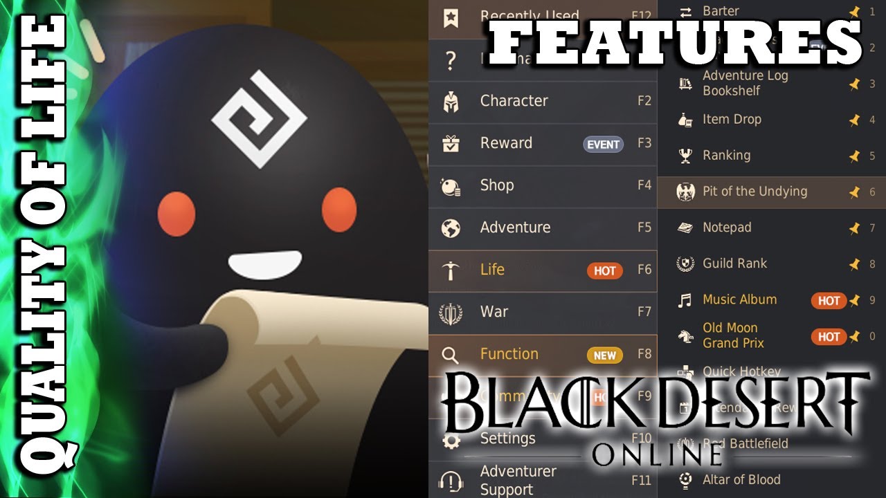 Black Desert Online - Quality of Life - Notepad, Craft Notes, Navigation, Item Drop Table