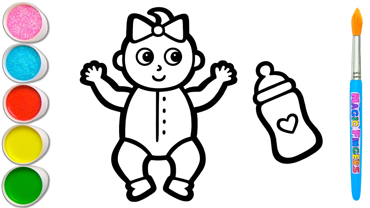 Yuk Belajar Menggambar Bayi Perempuan dan Produk Bayi 👶🍼 Lukisan untuk Anak #365