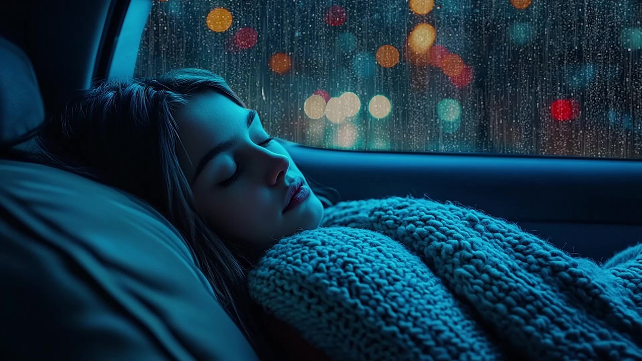 🌧️ Stop Overthinking Tonight with Heavy Rain & Thunder on Car Roof in a Dark Thunderstorm Night