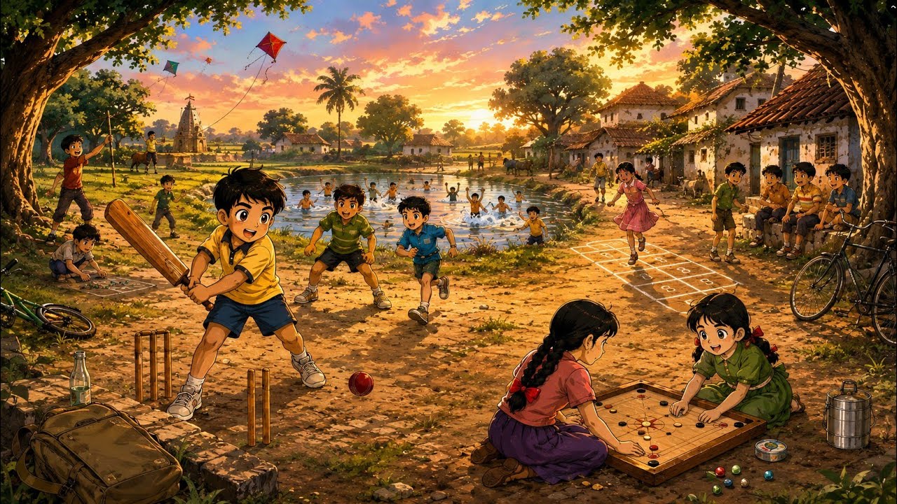1990s Bachpan ki Baccho Bali Kahani | दोस्ती, गाँव और वो सुनहरे दिन | 90s Nostalgia Ghibli Style 