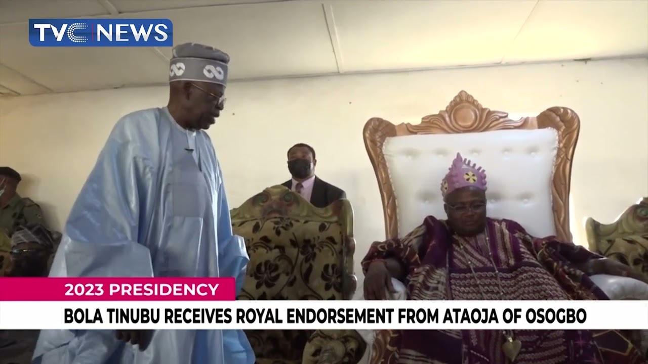 (SEE VIDEO) Bola Tinubu Receives Royal Endorsement From Ataoja Of Osogbo
