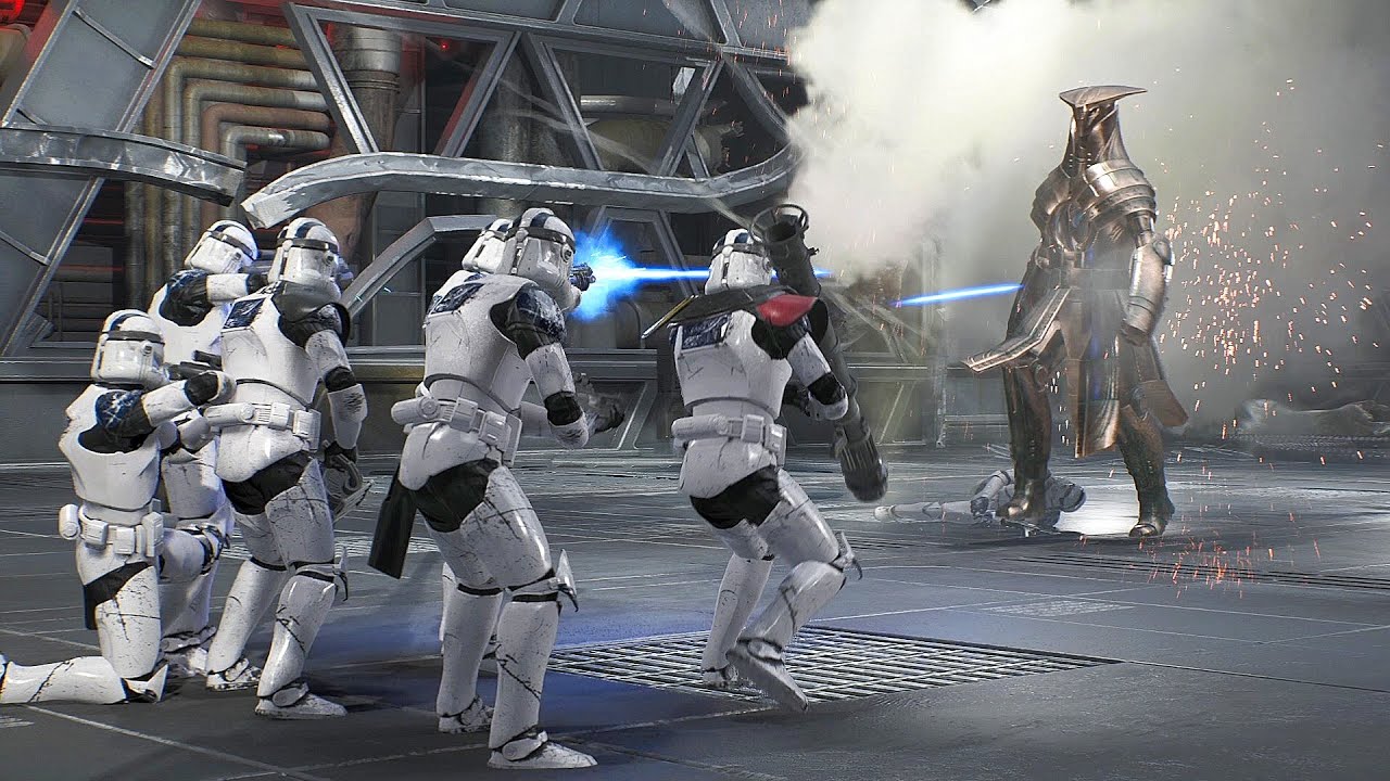 501st Legion Clone Troopers vs Tomb Guardian - STAR WARS JEDI FALLEN ORDER NPC Wars