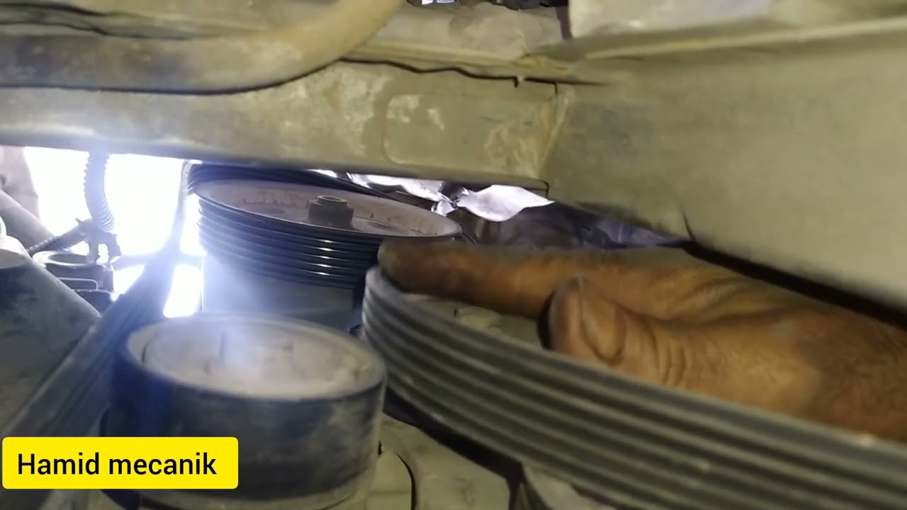 Comment Changer courroie accessoire Renault Symbol, كيفية تثبيت حزام الأكسسوار(مولد الكهربأ)  سنبول
