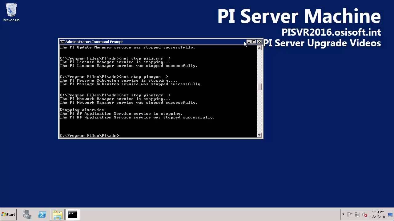 OSIsoft: Upgrade to PI Server 2016: Full Walk-through (from version 3.4.380.70 64-Bit)