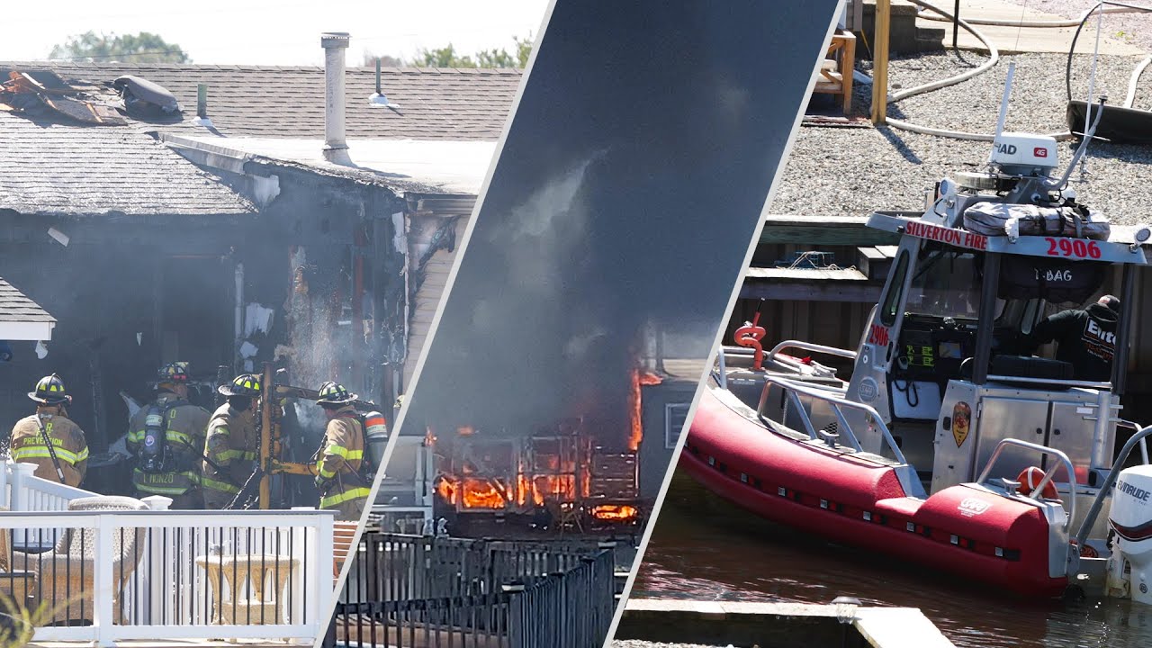 2 Alarm House Fire + Fire Boat Toms River, NJ 3/30/21