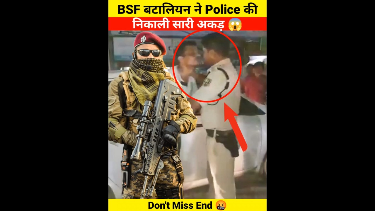 BSF बटालियन ने Police की निकाली सारी अकड़ 😱 | Don't Miss End 🤬 | #police #army #shorts