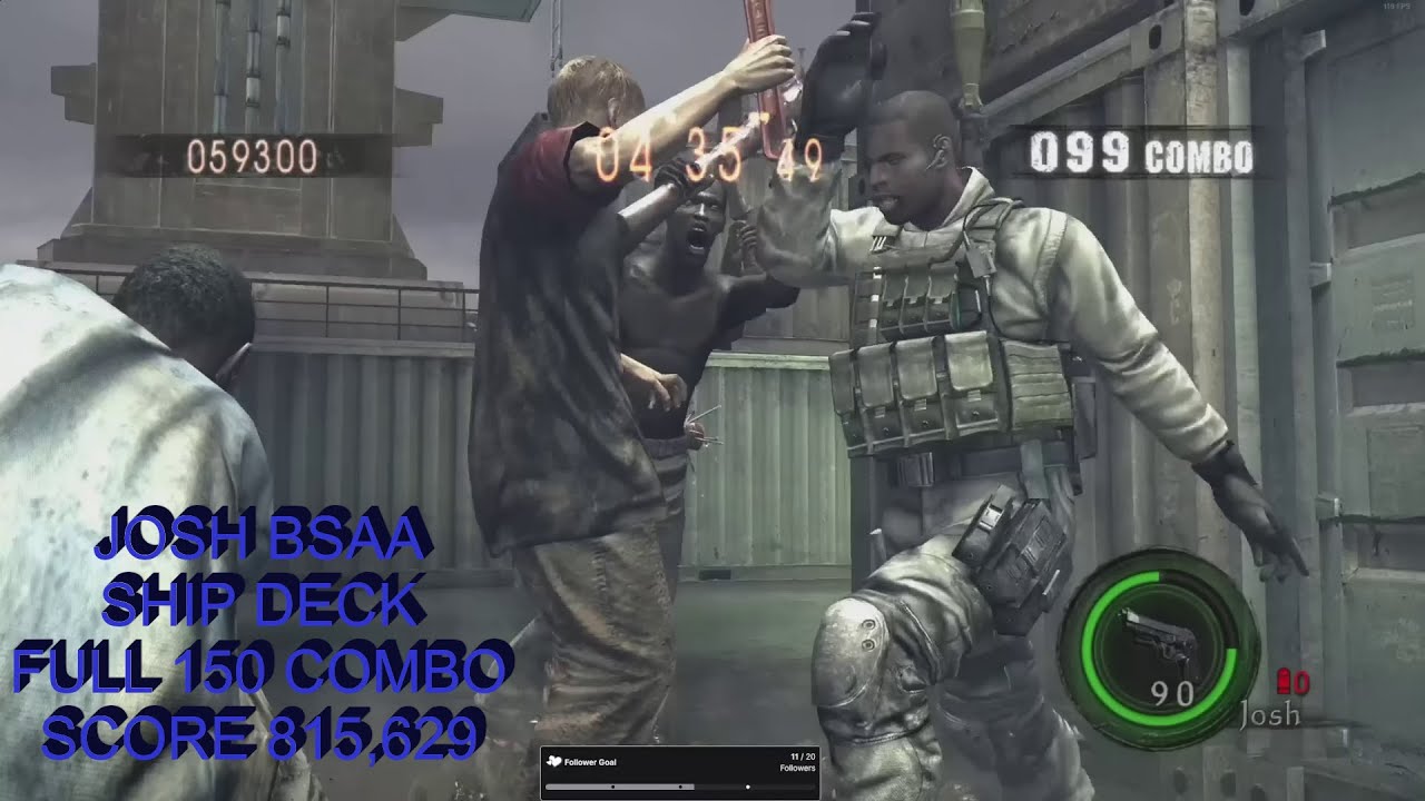 Resident Evil 5 | The Mercenaries Reunion | Josh BSAA | Ship Deck | Full 150 Combo