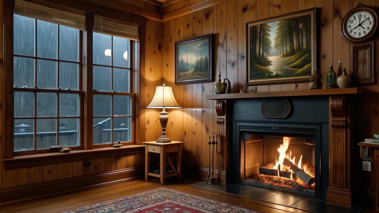 Cozy Rainy Night Campfire Ambience | 10 Hours of Crackling Fire & Rain Sounds for Sleep 🌧️🔥