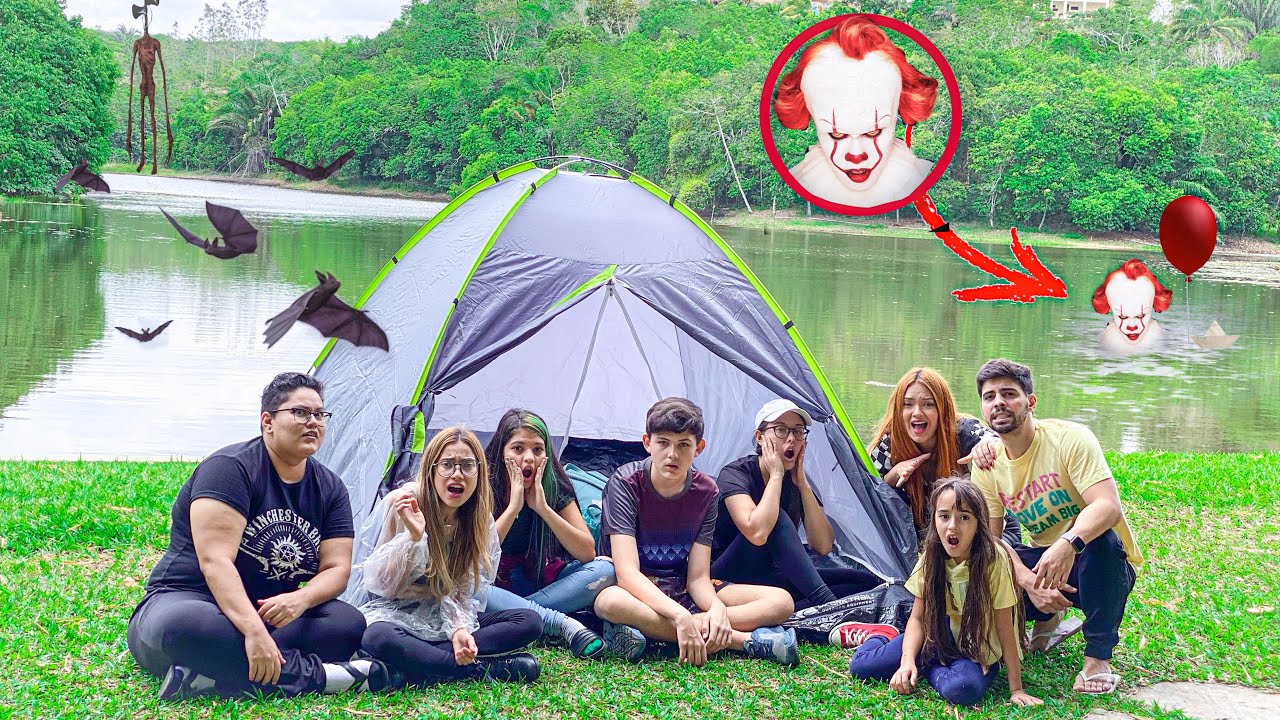 ACAMPAMOS NA FLORESTA EM FRENTE A UM LAGO E COISAS ESTRANHAS ACONTECERAM