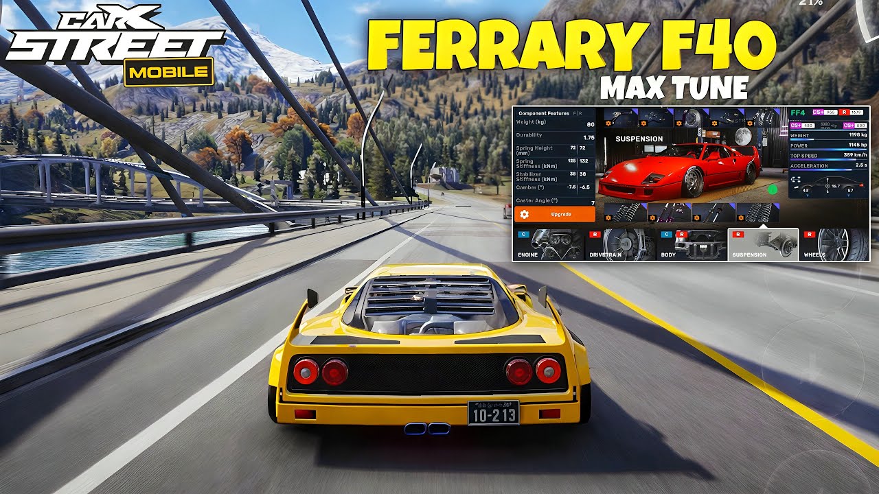 CarX Street Rare Car Ferrari F40 Max Tune || CarX Street 4k 60 FPS Max Graphics Gameplay ||