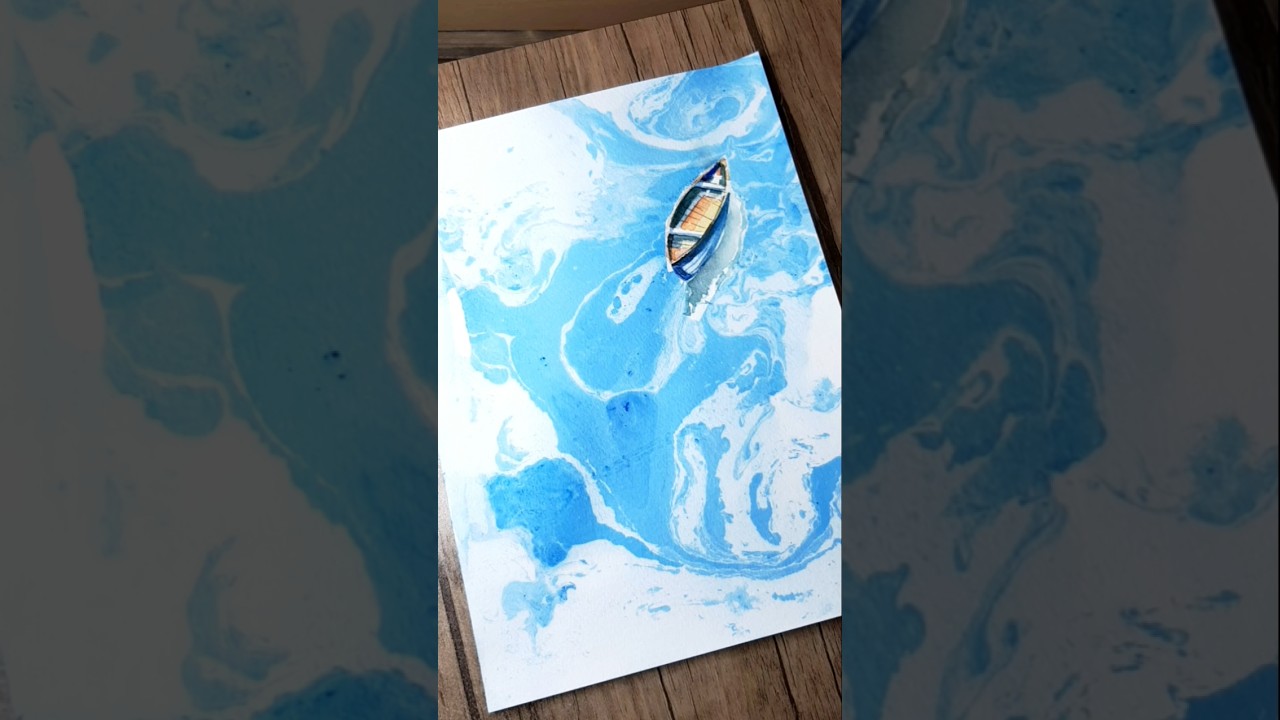 HOW TO CREATE A WAVY🌊 BACKGROUND#watercolor#artist#shorts