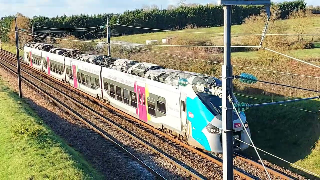 Ligne SNCF Paris-Nantes (à St Georges sur Loire 49). @B.Breteau YOUTUBE.
