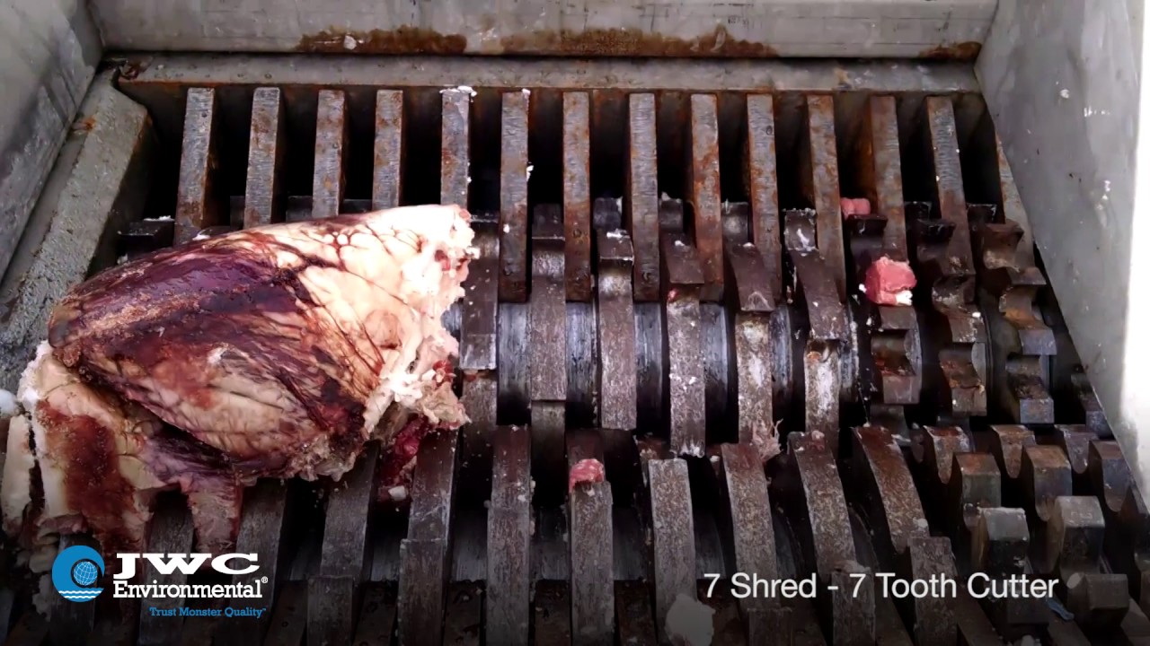 JWC Environmental: Shredding Large Frozen Beef Products - Food Waste Management
