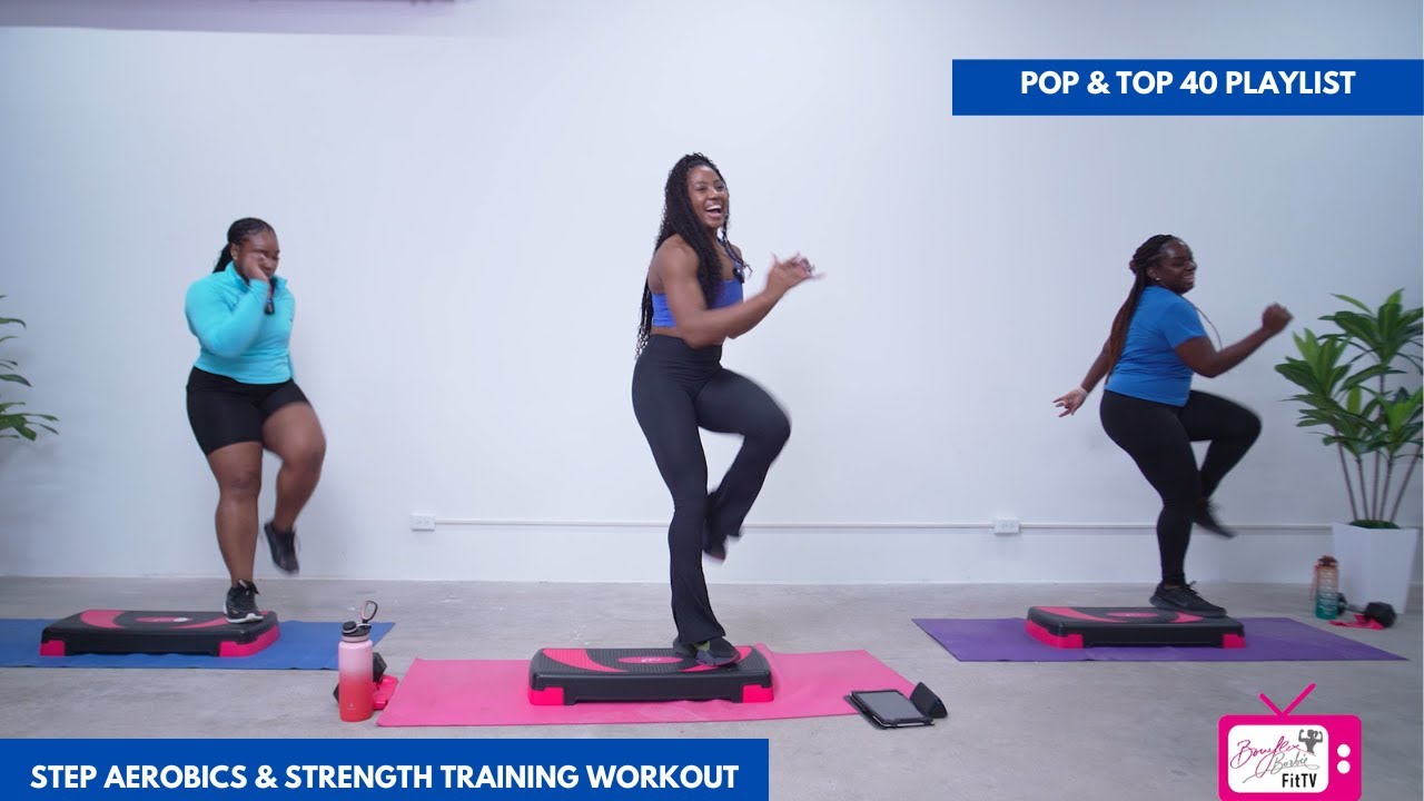 30 Min Step Aerobics x Strength Training Workout [ BEGINNER FRIENDLY ] Pop & Top 40 Playlist