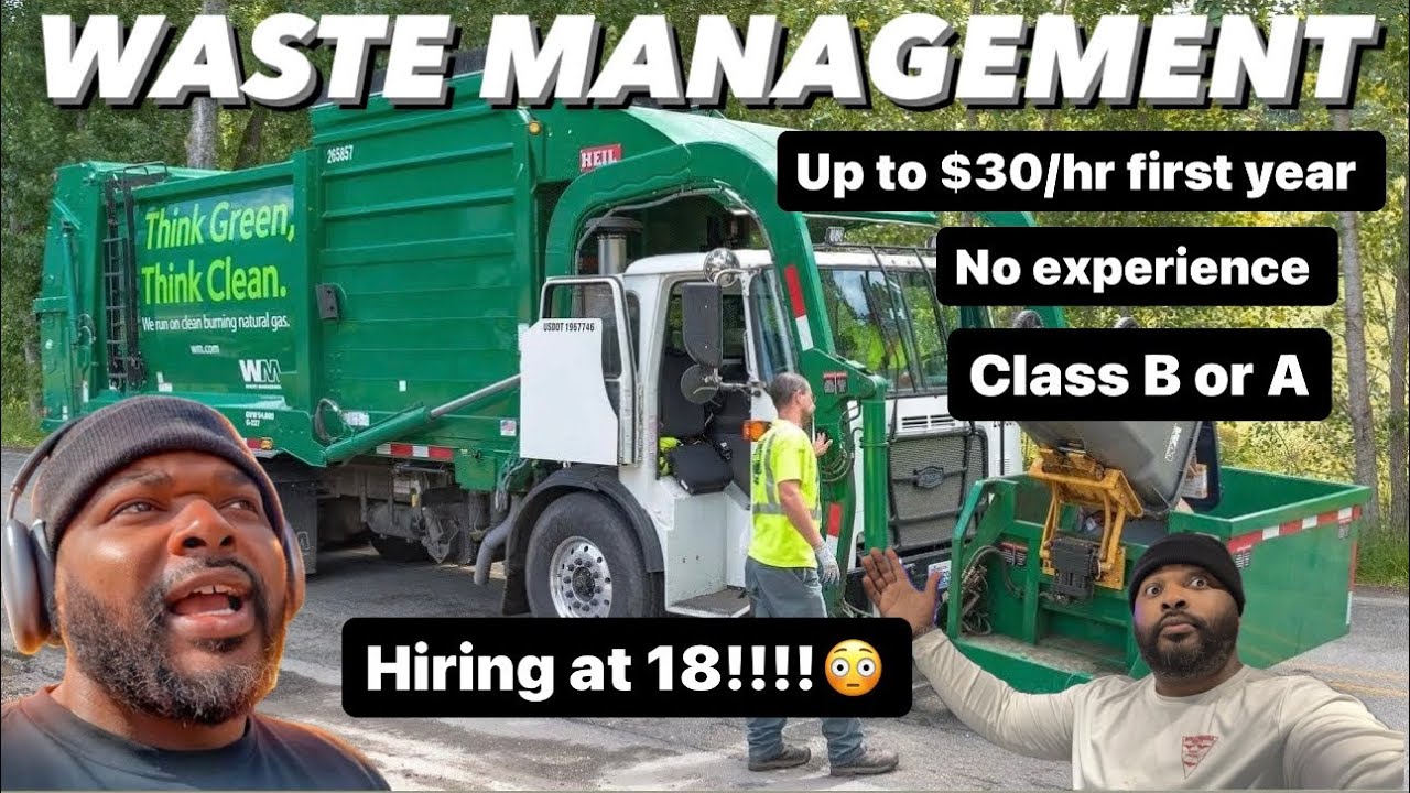 WASTE MANAGEMENT is hiring CDL drivers at 18 years old & NO EXPERIENCE‼️😳 up to $30/hr‼️ #Trucking