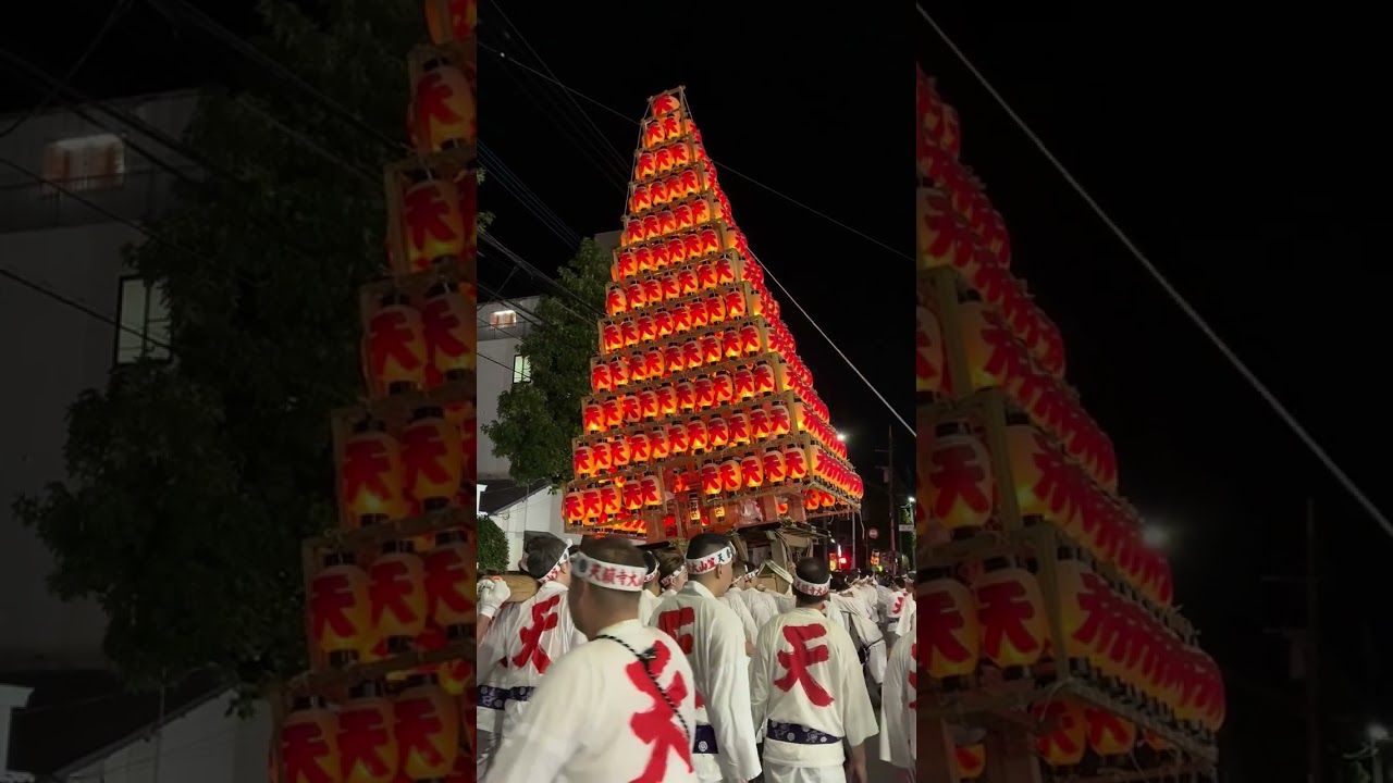 戸畑祇園大山笠　天籟寺大山笠　大上り前の運行と居神楽