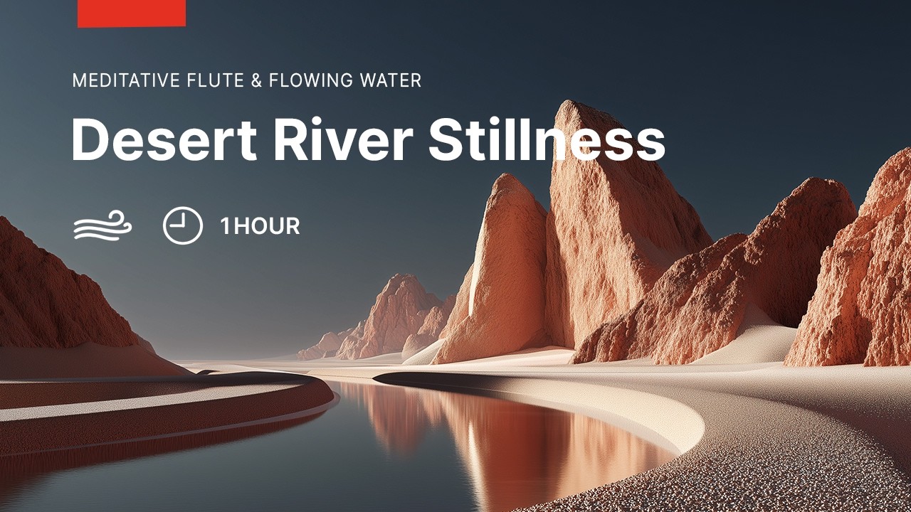 Desert River Stillness | Gentle Water Motion & Desert Flute