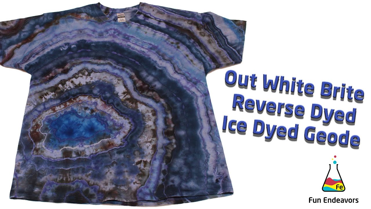 Tie Dye Pattern:  Reverse Dye Geode Using Out White Brite and a Royal Blue Shirt [Ice Dyed]