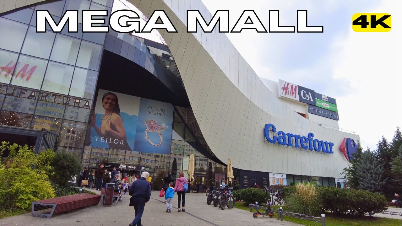 BUCURESTI Mega Mall Tur Complet ROMANIA BUCHAREST Mega Mall Shopping Centre Walk Tour 4K