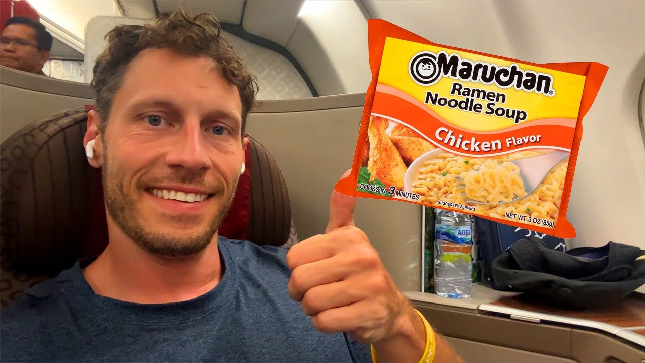 They served me $3 noodles... Garuda Indonesia Business Class