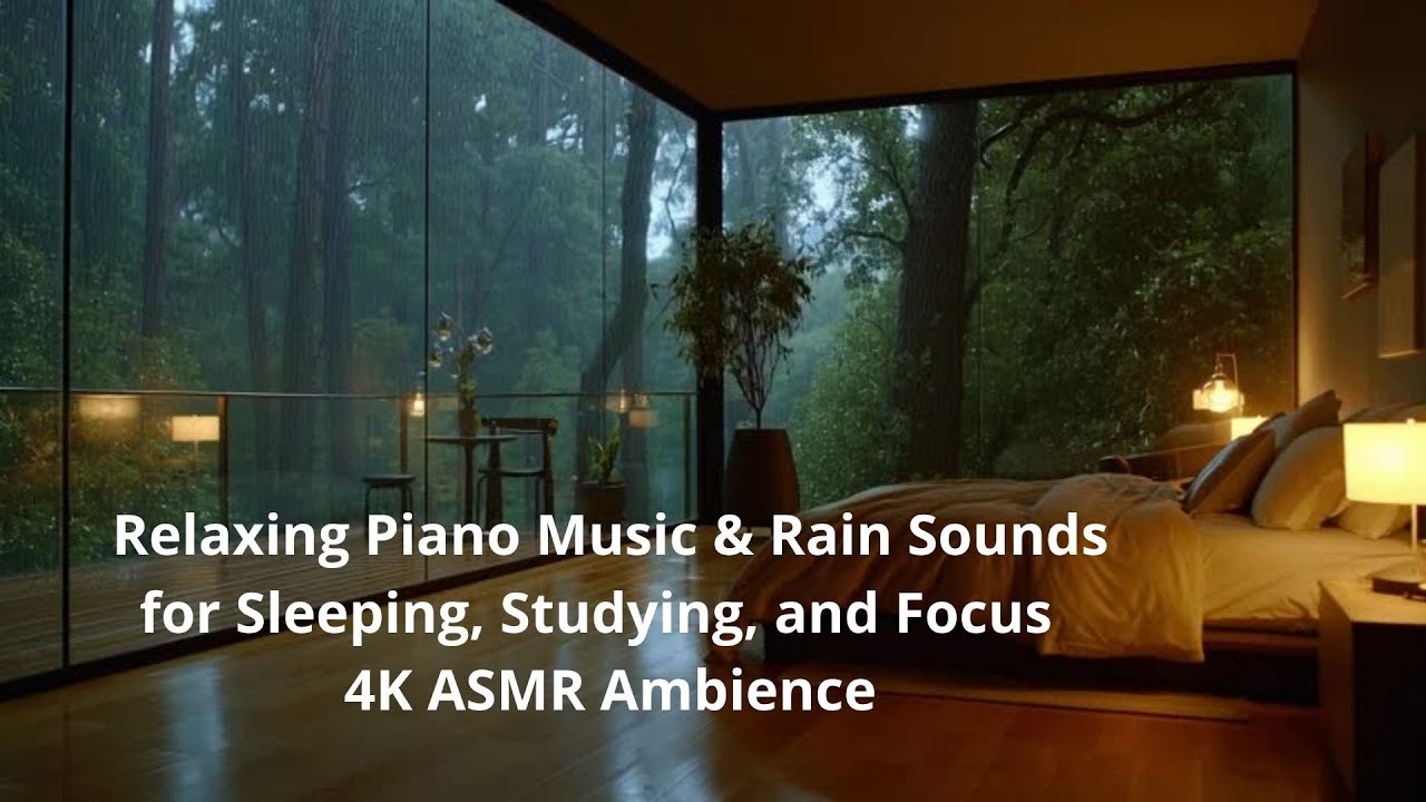 Healing Piano Music - Rain Sound On Window for rest, Focus, Study, meditation & Deep Sleep