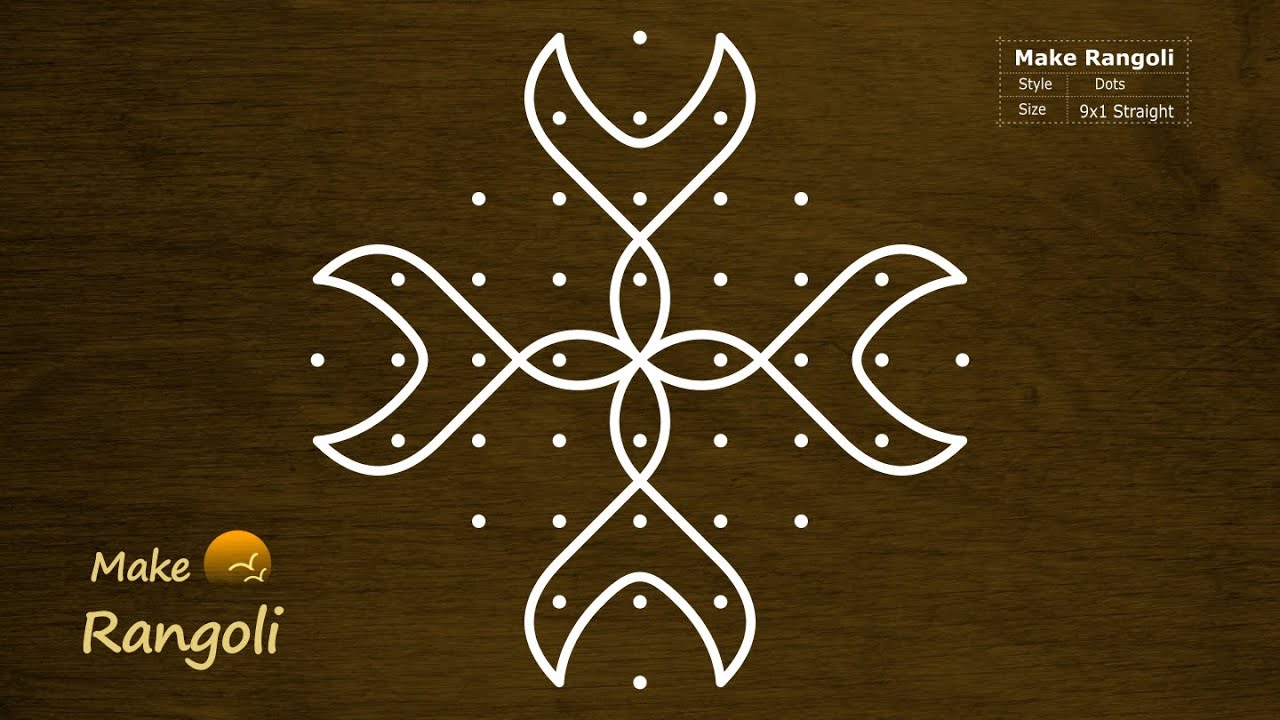 Simple Sikku Kolam with dots | Melika Muggu | Kambi Kolam | Rangoli Designs | Make Rangoli