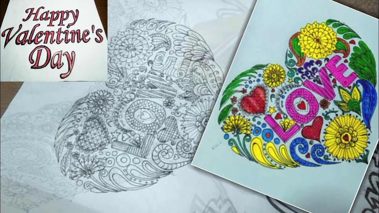 HAPPY VALENTINE'S DAY/ Seep Drawing/ Special Valentine Drawing