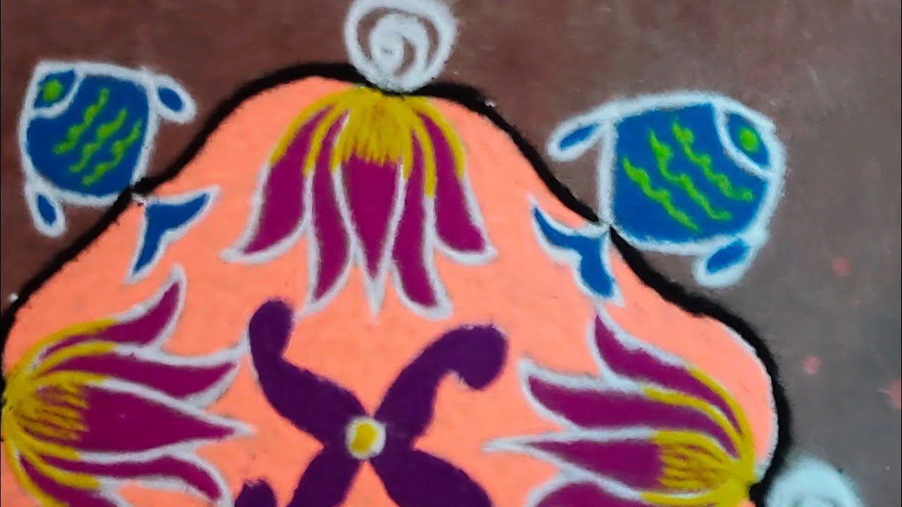Simple kolam /dot kolam7*7 / fish kolam