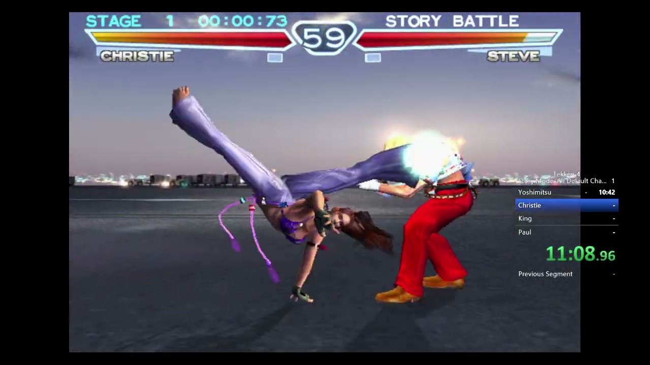 Tekken 4 Story Mode: All Default Characters (Very Hard) Speedrun 52:45