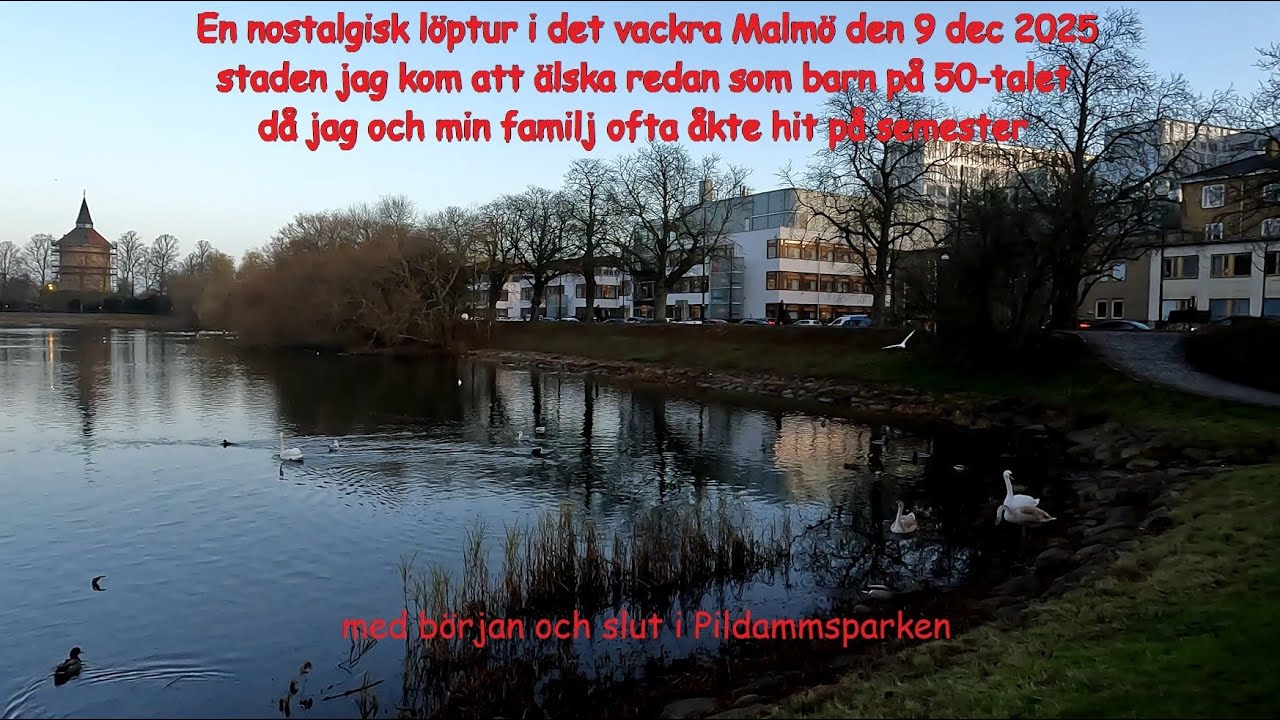 Mys- och nostalgispring i juligt Malmö, 17 km den 9 dec 2025 (inte 2026 som rubriken säger, sorry!)