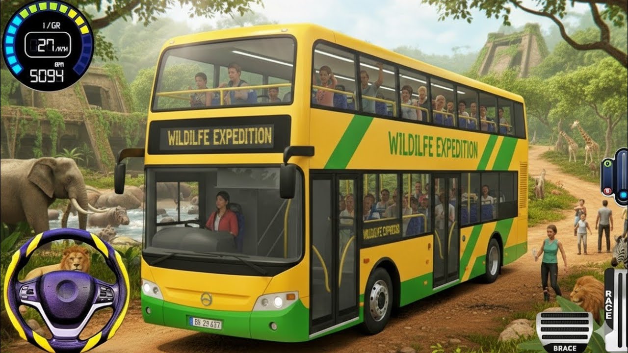 New Real Double Decker Bus Simulator 3D 2026 - Offroad and City Bus Driving - Android Gameplay